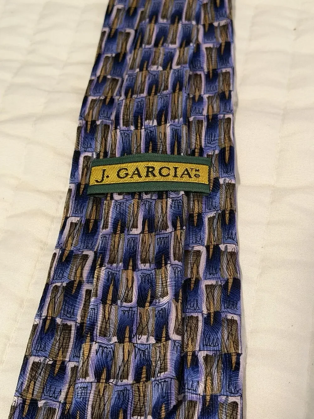 J Garcia Carousel Collection 14 Silk Tie 1996 Jerry Garcia Blue Abstract